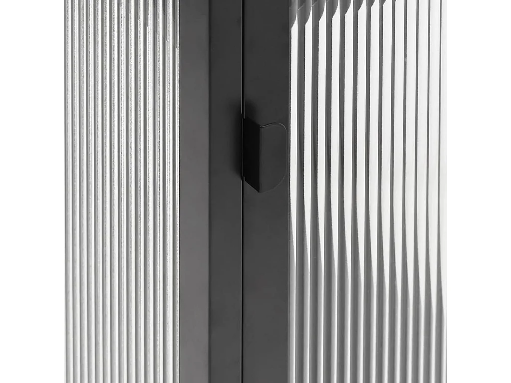 Buffet noir 105x35x70 cm verre et acier