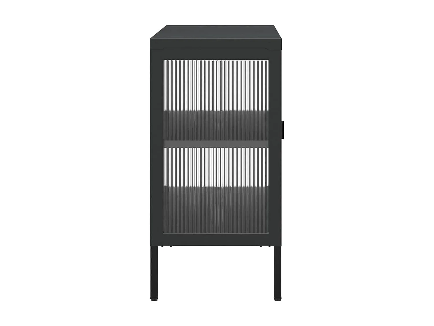 Buffet noir 105x35x70 cm verre et acier