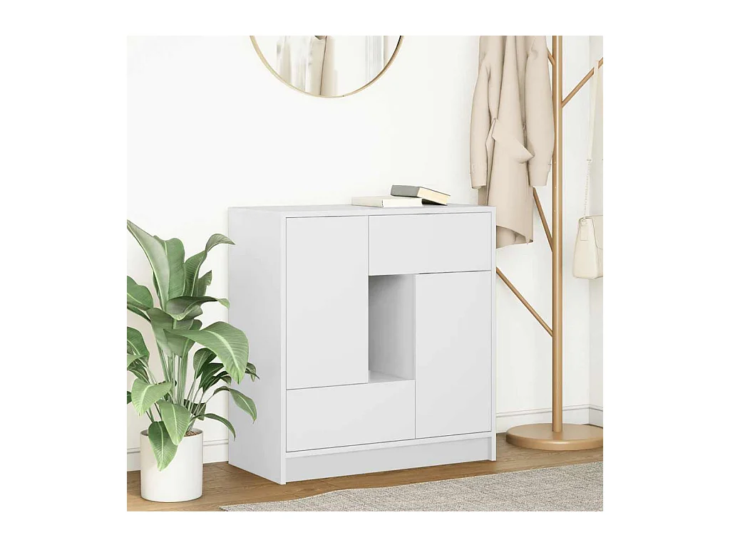 Buffet avec tiroirs et portes blanc 70,5x34x74,5 cm