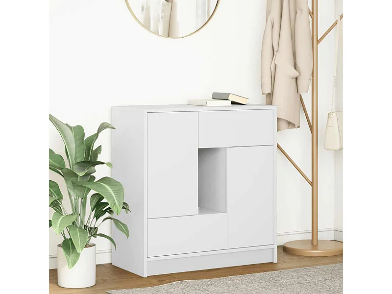 Aparador con cajones y puertas blanco 70,5x34x74,5 cm