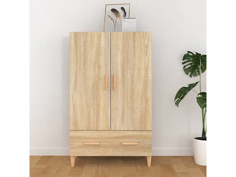 Aparador alto roble Sonoma 70x31x115 cm Madera de ingeniería