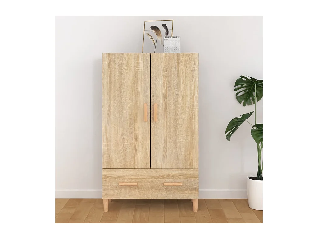 Aparador alto roble Sonoma 70x31x115 cm Madera de ingeniería
