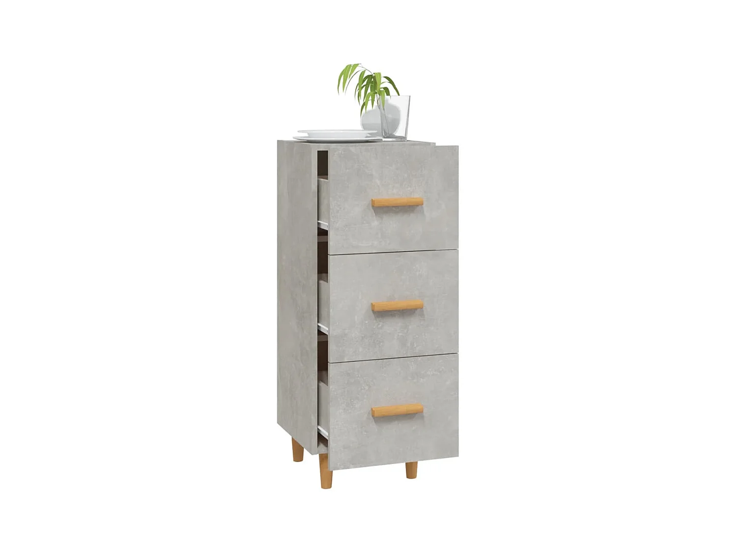 Buffet Gris béton 34,5x34x90 cm Bois d'ingénierie