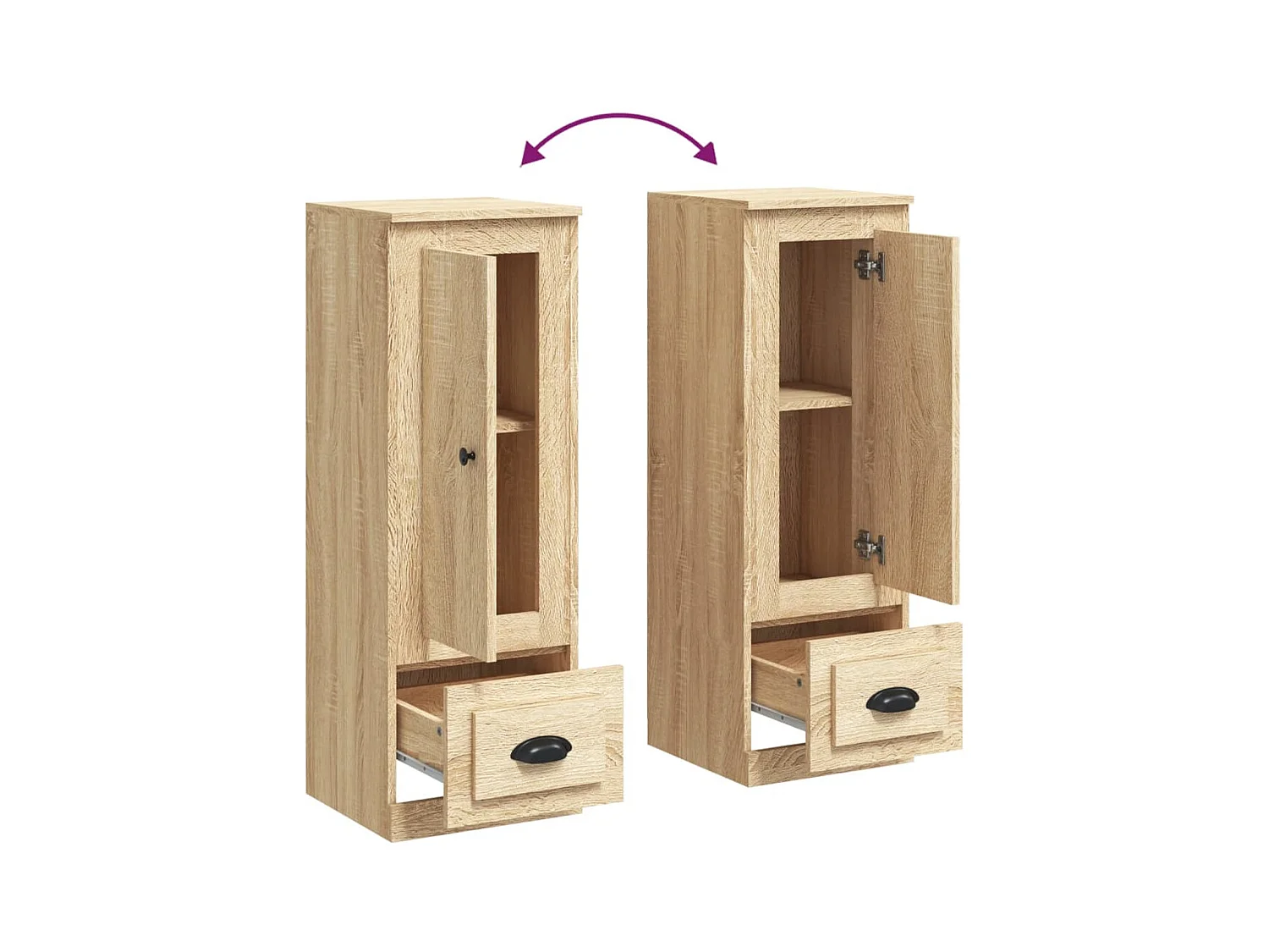 Hohes Sideboard Sonoma Eiche 36x35,5x103,5 cm Holzwerkstoff