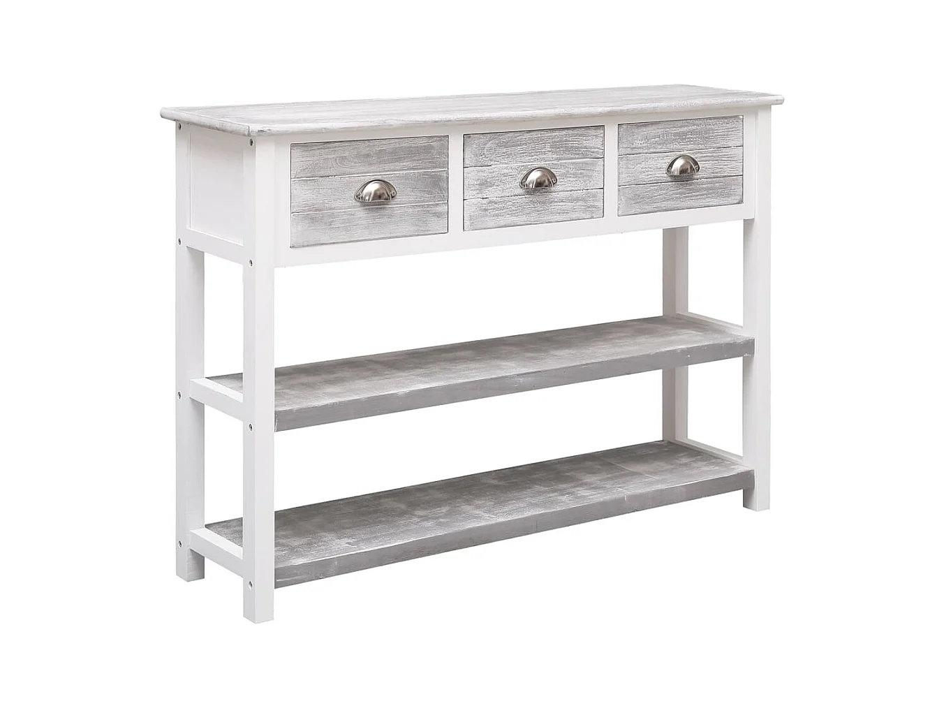 Buffet Gris antique 108x30x76 cm Bois de Paulownia massif