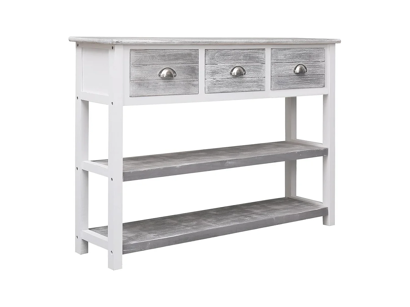 Buffet Gris antique 108x30x76 cm Bois de Paulownia massif