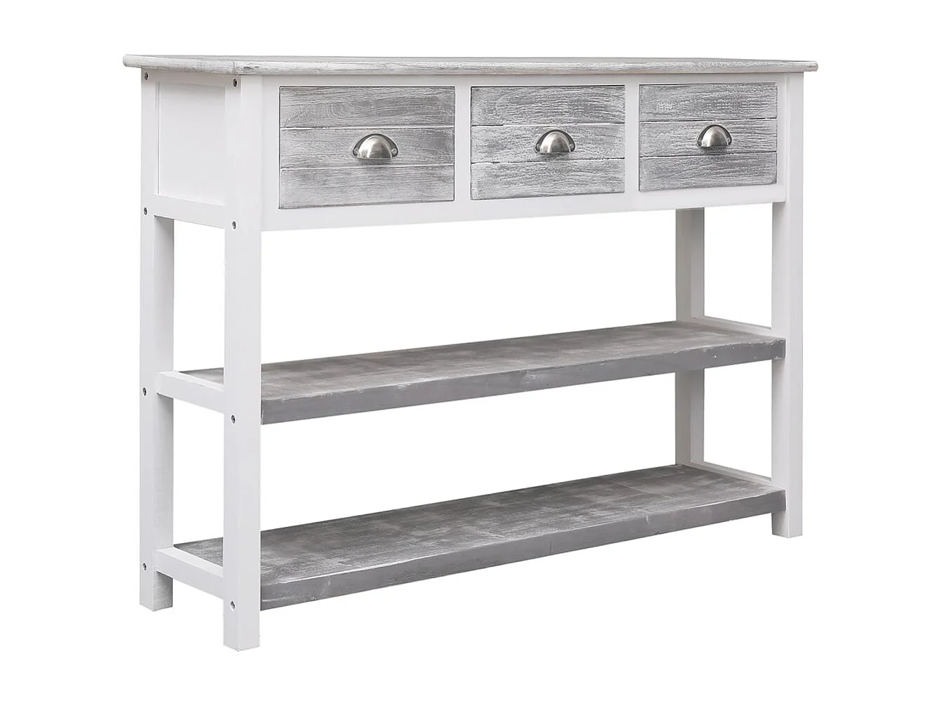 Buffet Gris antique 108x30x76 cm Bois de Paulownia massif