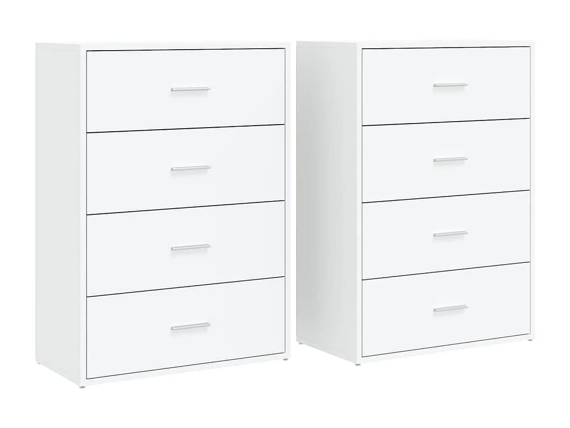 Buffets 2 pcs blanc 60x31x84 cm bois d'ingénierie