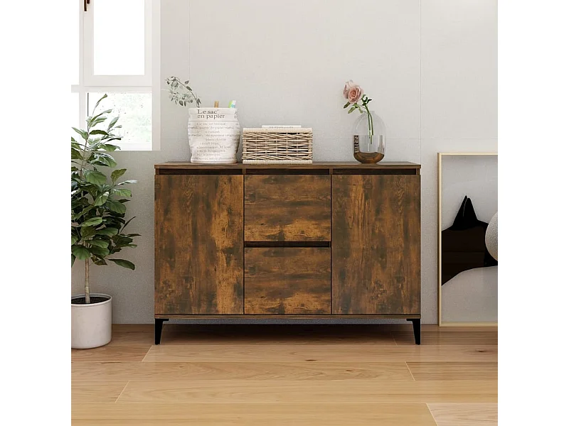 Buffet Chêne fumé 104x35x70 cm Bois d'ingénierie