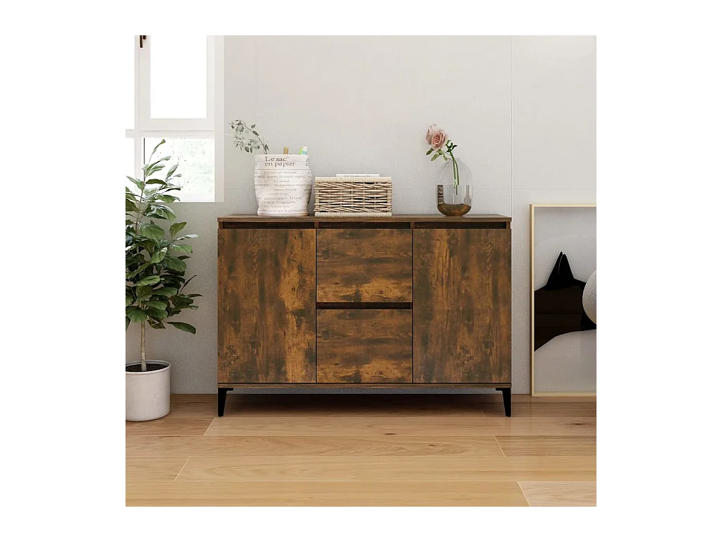 Buffet Chêne fumé 104x35x70 cm Bois d'ingénierie