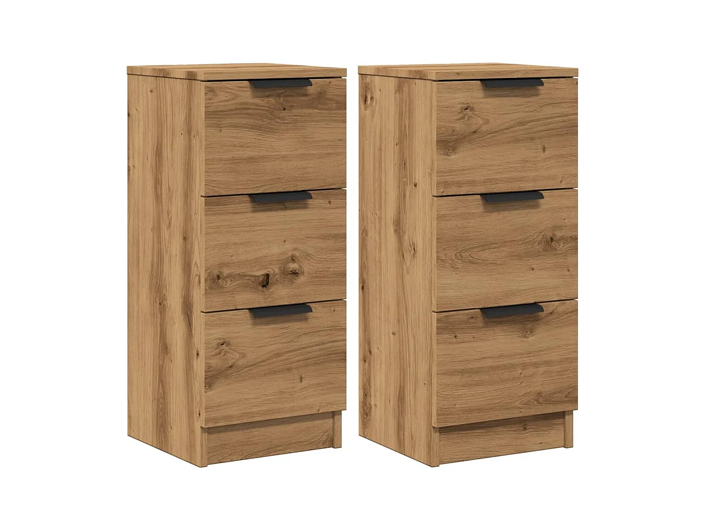 Buffets 2 pcs chêne artisanal 30x30x70 cm bois d'ingénierie