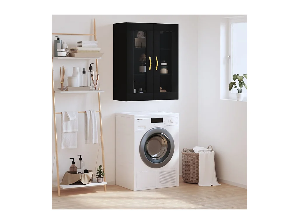 Armoire murale noir 69,5x34x90 cm