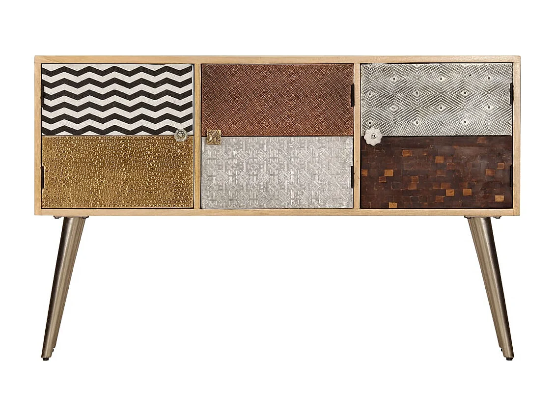 Buffet 120x30x75 cm bois de manguier massif