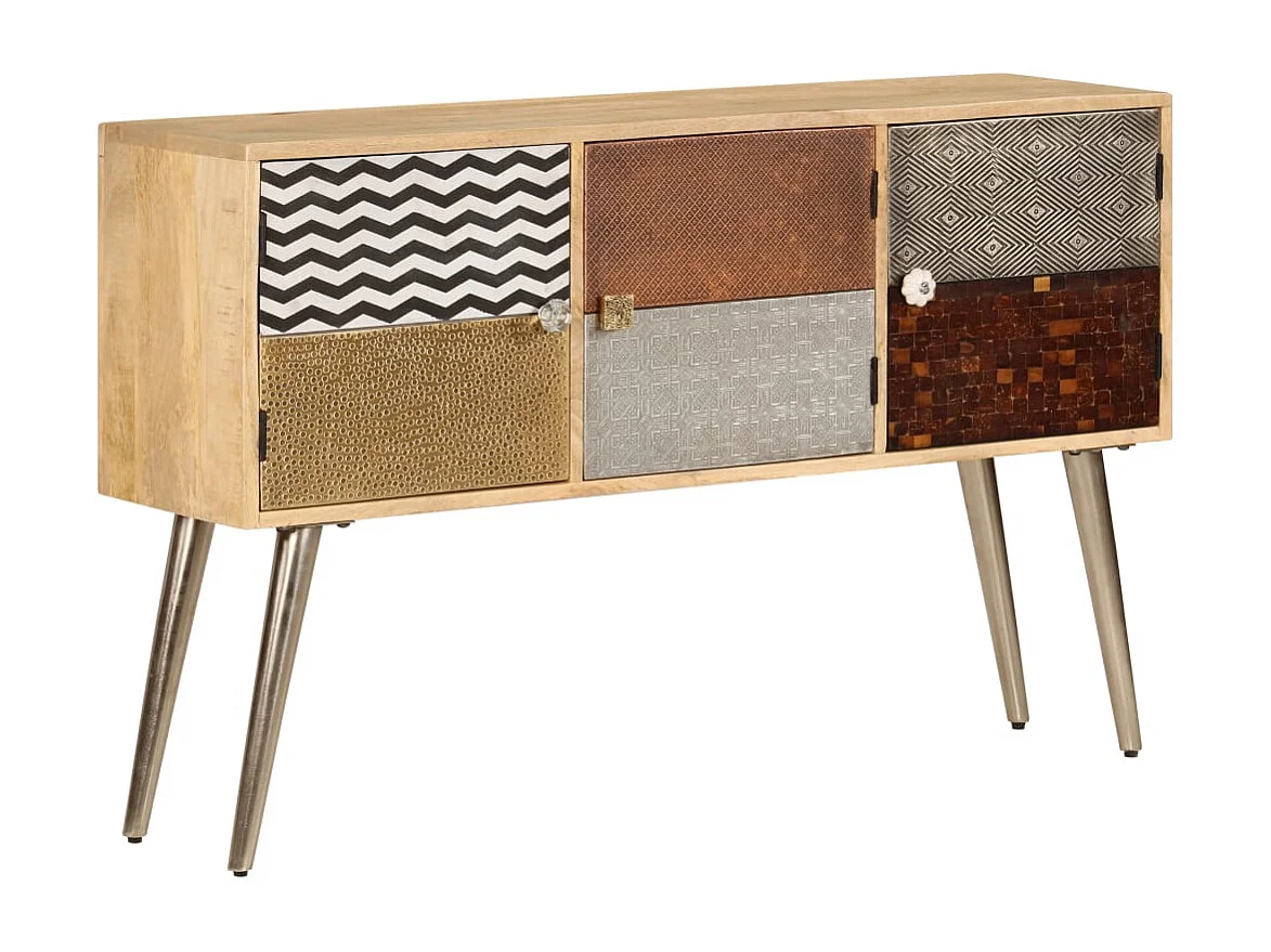 Buffet 120x30x75 cm bois de manguier massif