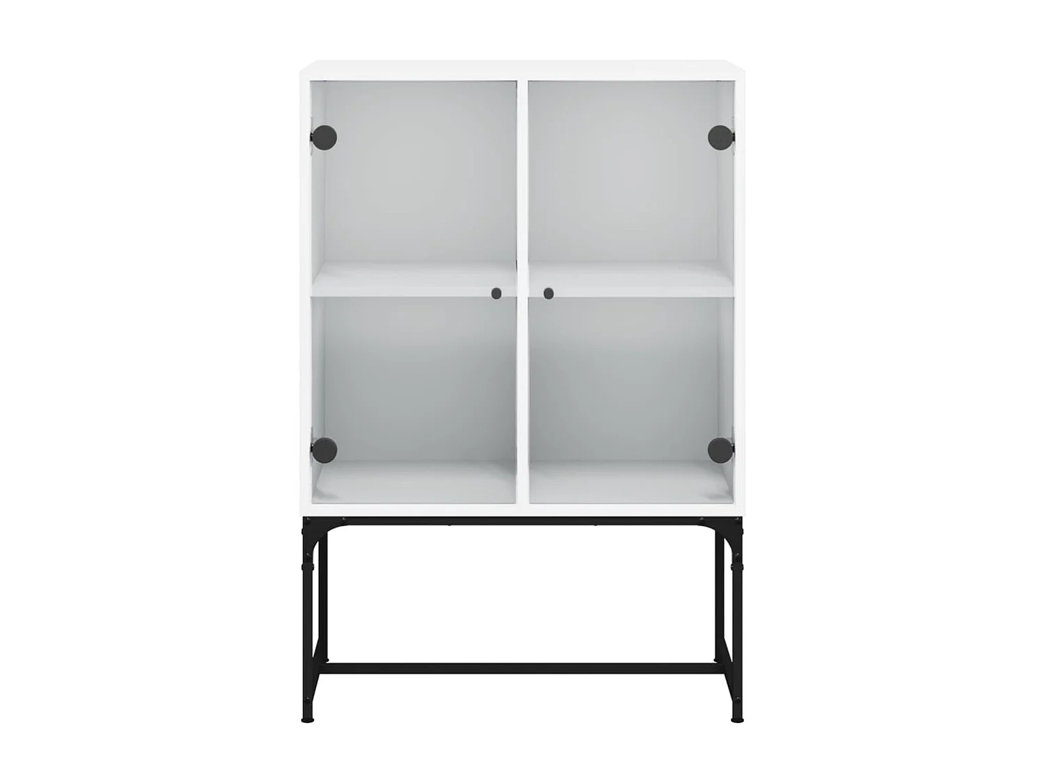 Mobiletto laterale con ante in vetro bianco 69x37x100 cm