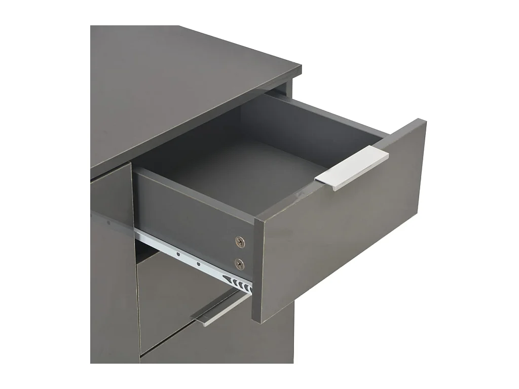 Buffet Gris brillant 71x35x80 cm Bois d'ingénierie