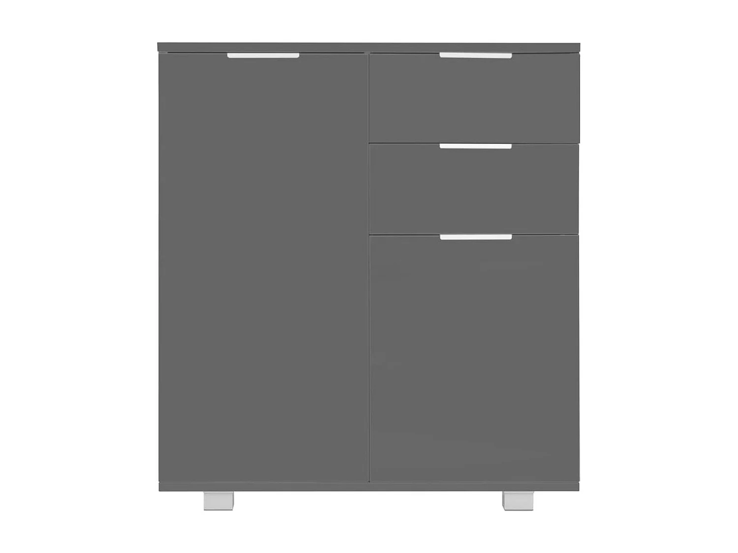 Buffet Gris brillant 71x35x80 cm Bois d'ingénierie