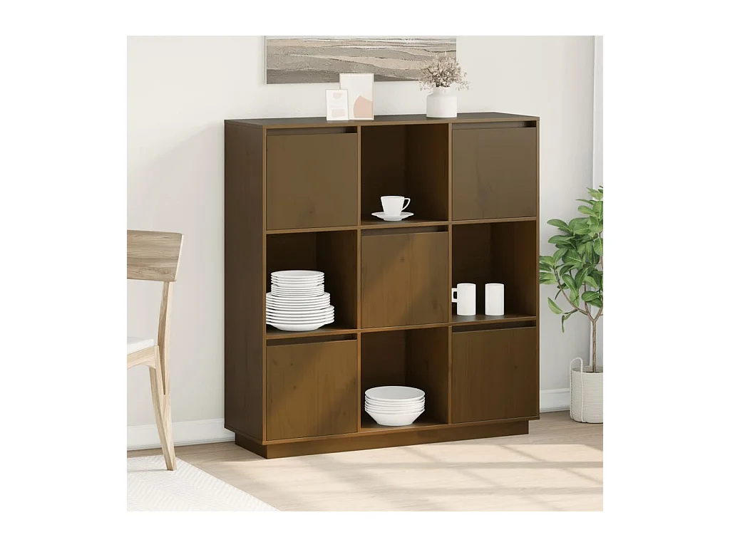 Buffet Marron miel 110,5x35x117 cm Bois massif de pin