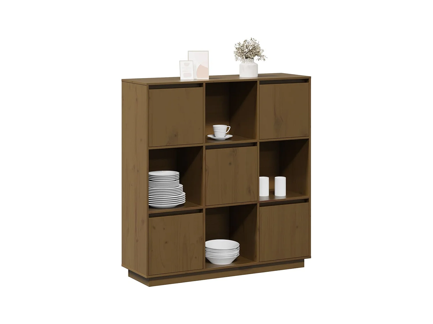 Buffet Marron miel 110,5x35x117 cm Bois massif de pin