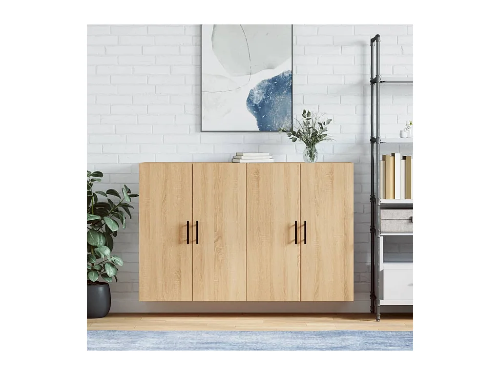 Pensili a 2 ante, rovere Sonoma, 69,5x34x90 cm