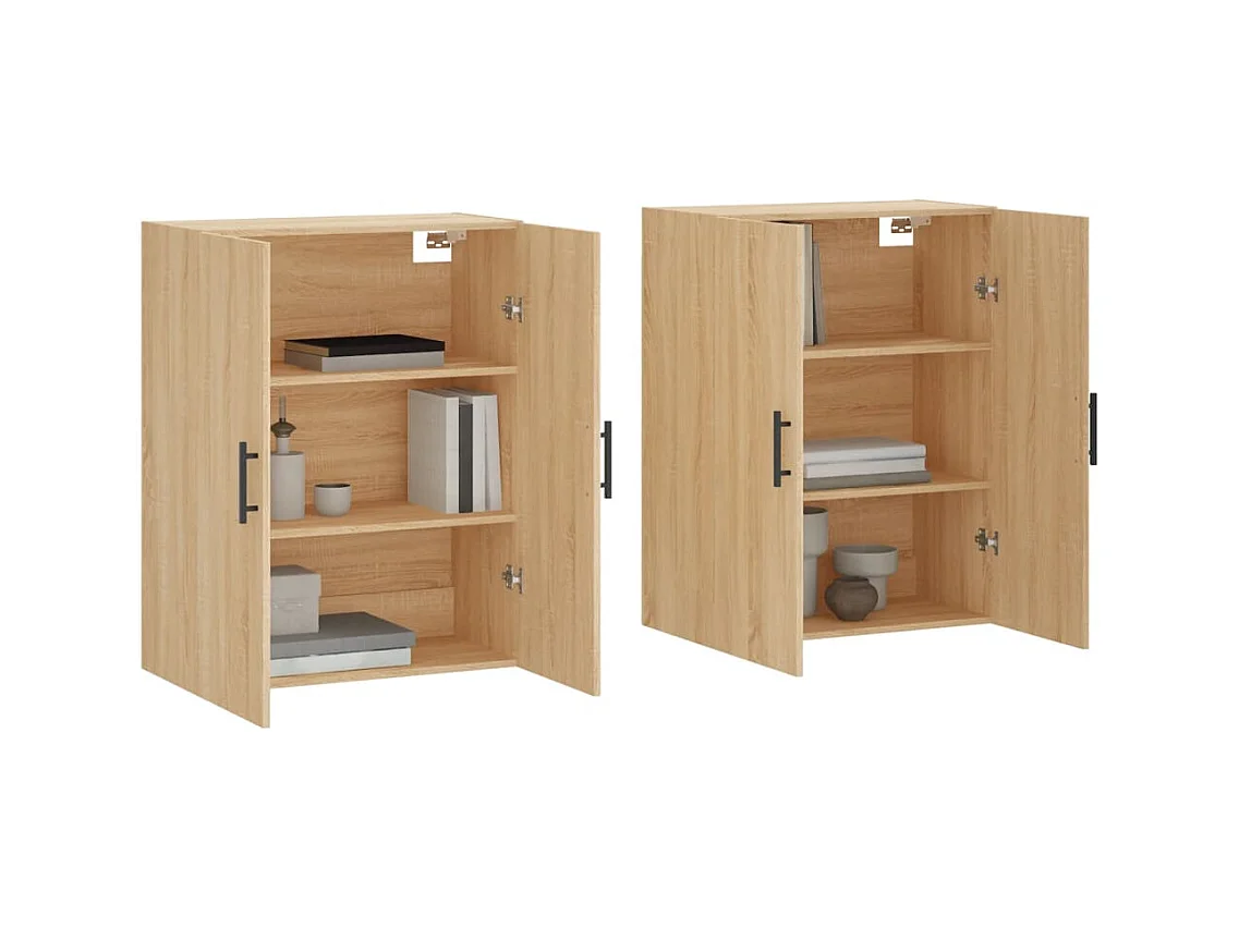 Pensili a 2 ante, rovere Sonoma, 69,5x34x90 cm