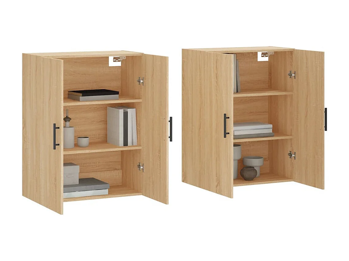 Armoires murales 2 pcs chêne sonoma 69,5x34x90 cm