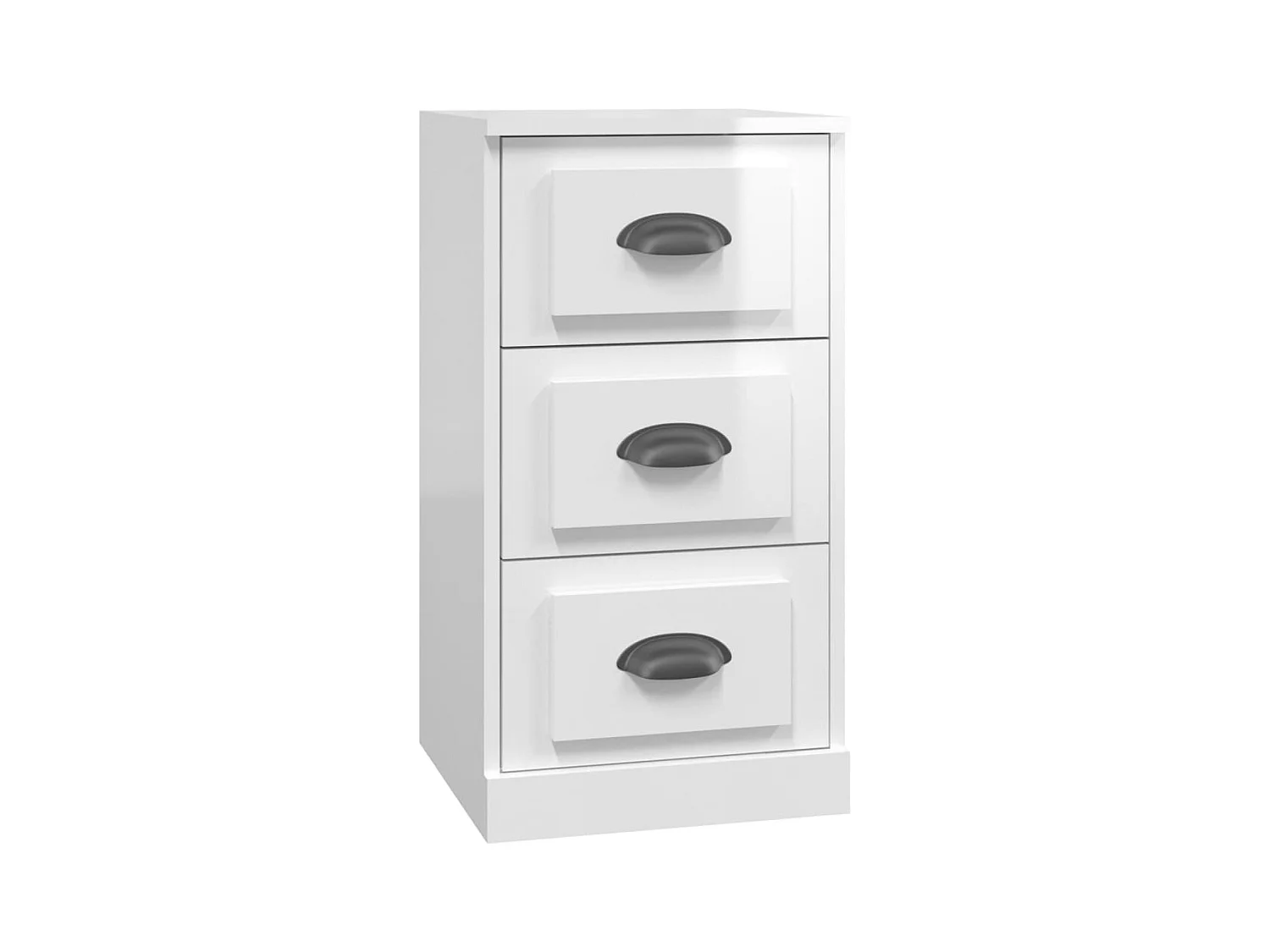 Buffet blanc brillant 36x35,5x67,5 cm bois d'ingénierie