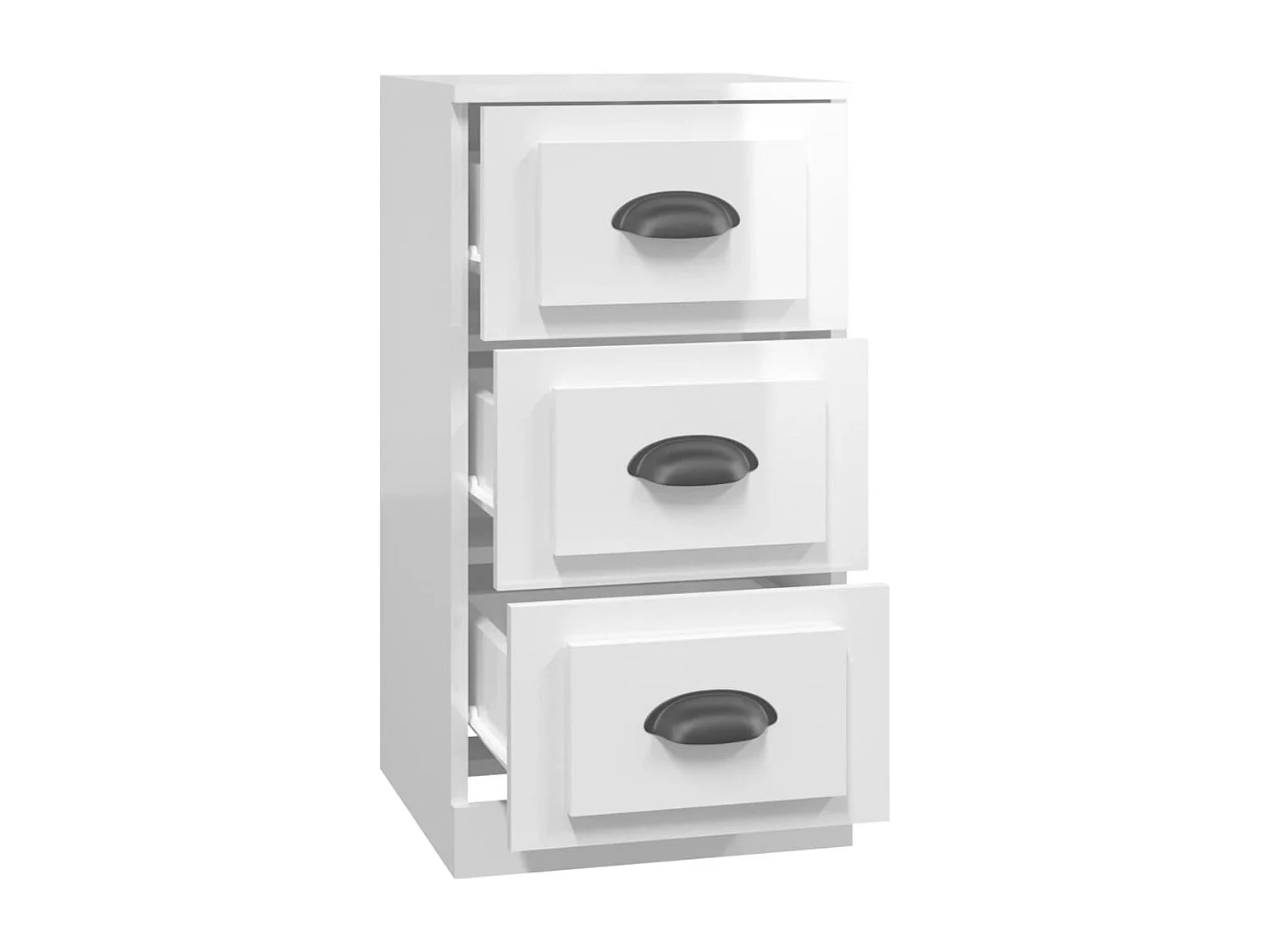 Buffet blanc brillant 36x35,5x67,5 cm bois d'ingénierie