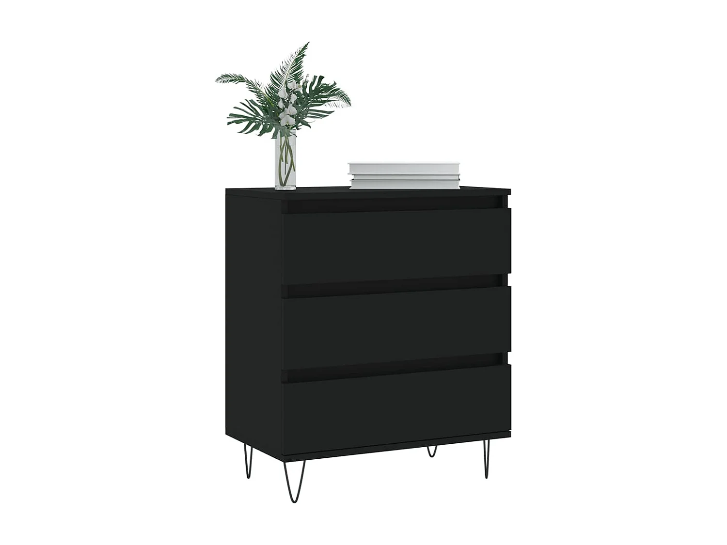 Buffet Noir 60x35x70 cm Bois d'ingénierie