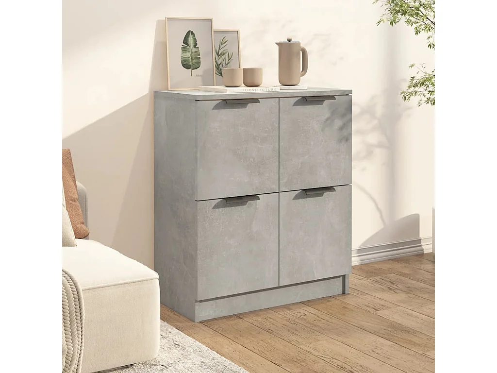 Buffet Gris béton 60x30x70 cm Bois d'ingénierie
