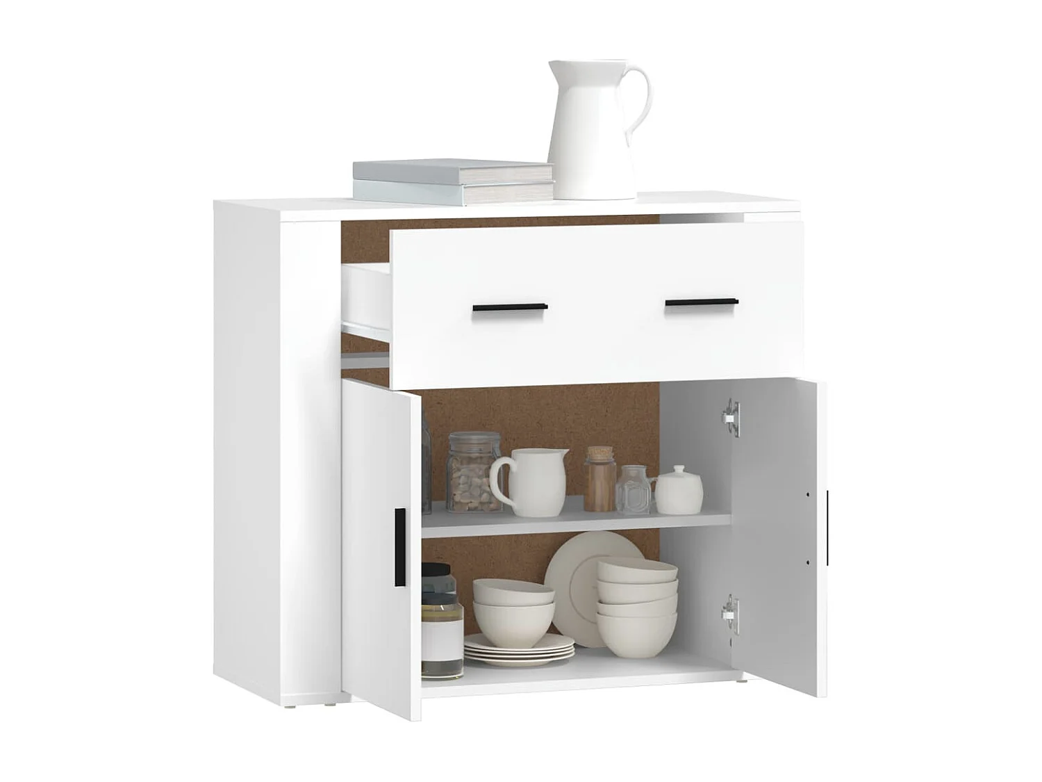 Buffet Blanc 80x33x70 cm Bois d'ingénierie