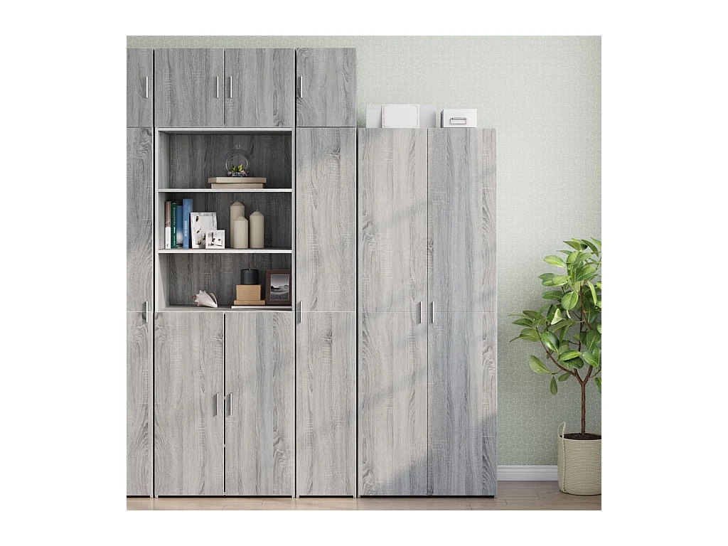 Mobile contenitore sottile Sonoma grigio 30x42,5x225 cm