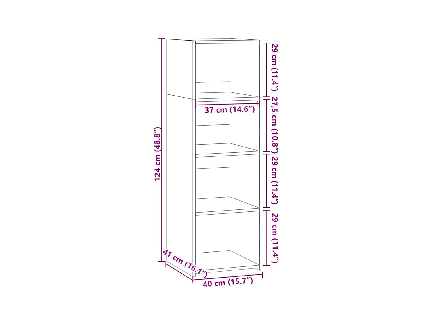 Buffet blanc 40x41x124 cm bois d'ingénierie