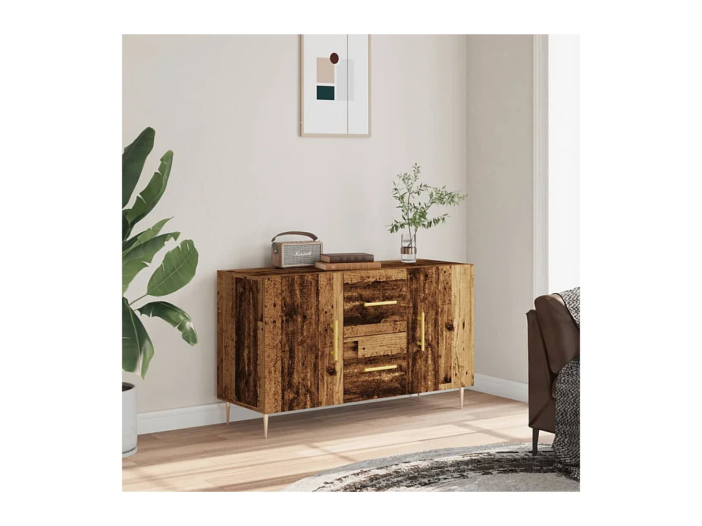 Buffet vieux bois 100x36x60 cm bois d'ingénierie