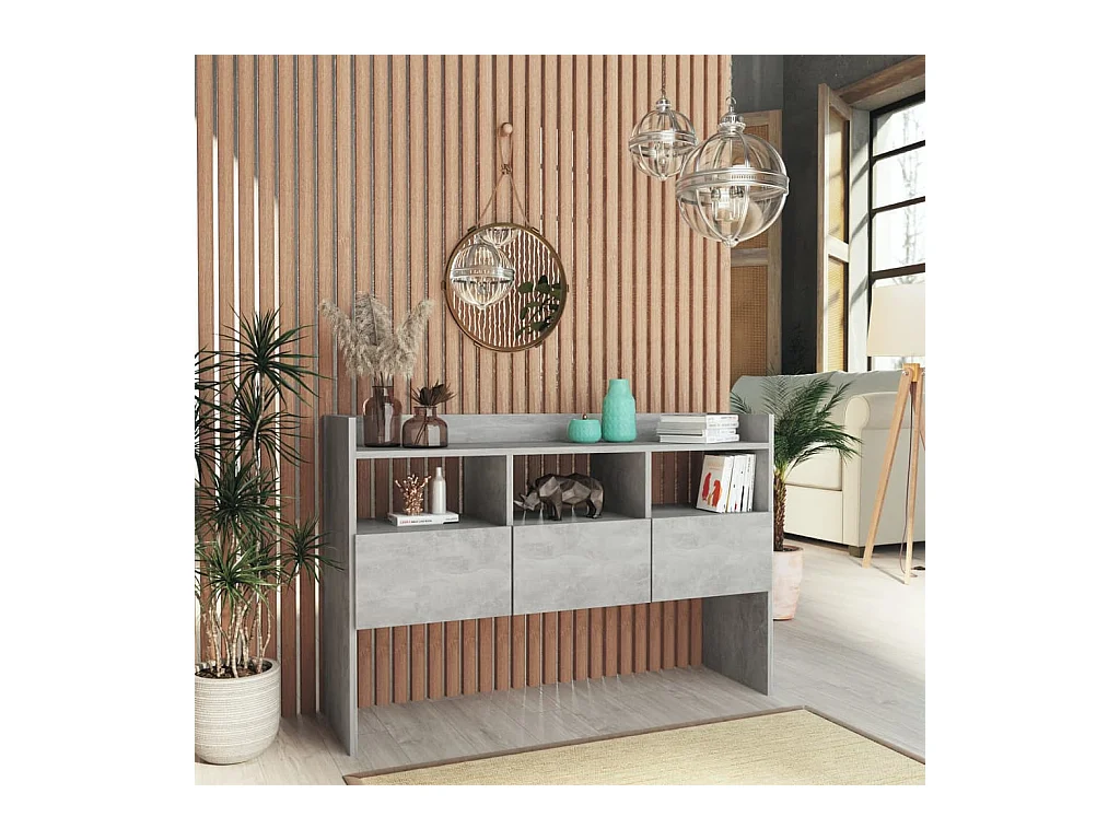 Betongraues Sideboard 105 x 30 x 70 cm Holzwerkstoff