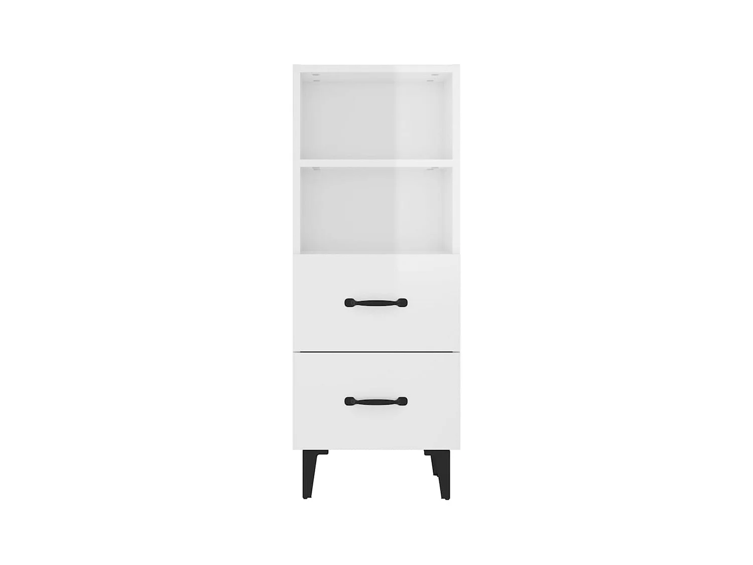 Credenza Bianco lucido 34,5x34x90 cm Legno composito
