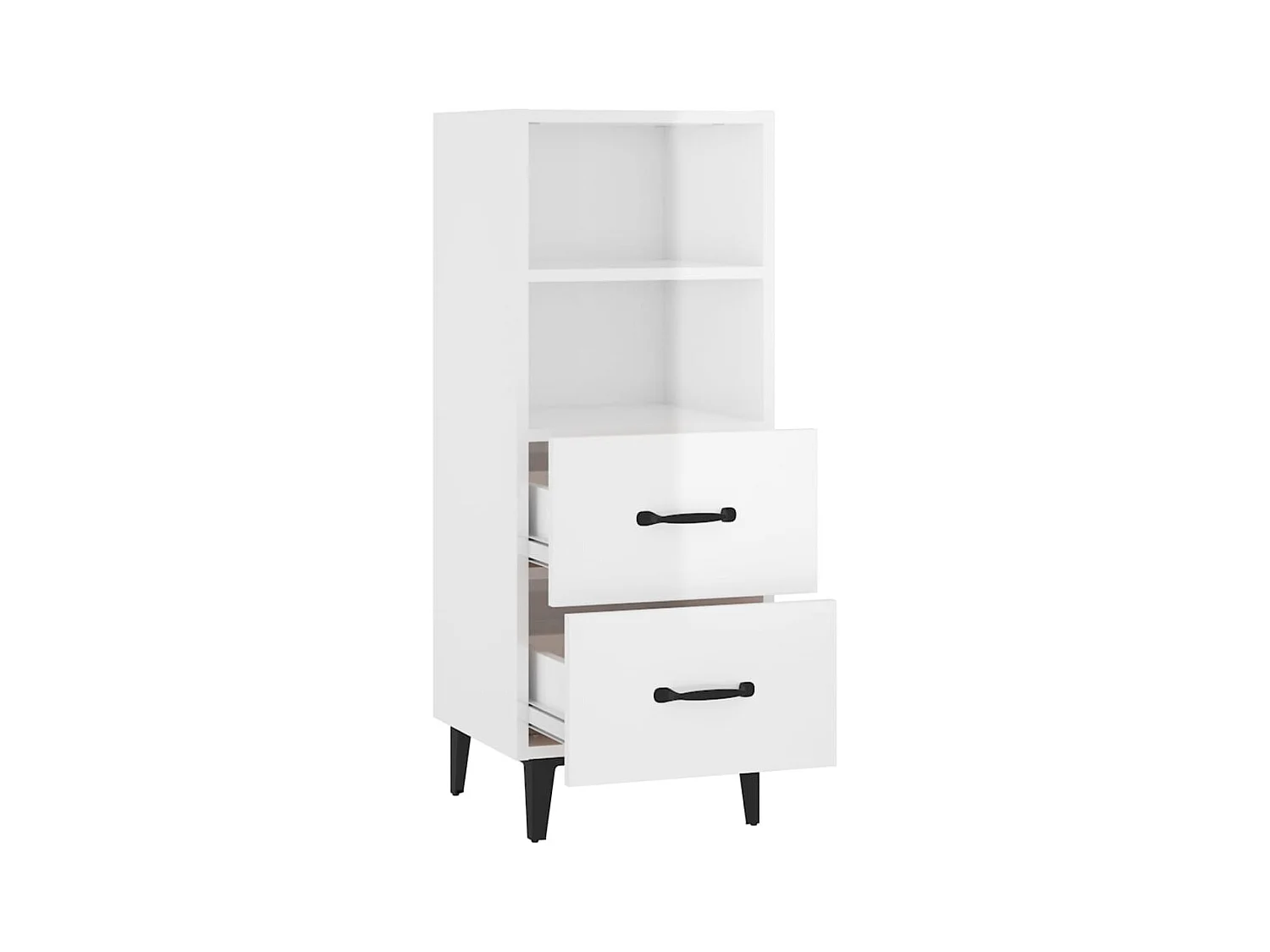 Credenza Bianco lucido 34,5x34x90 cm Legno composito