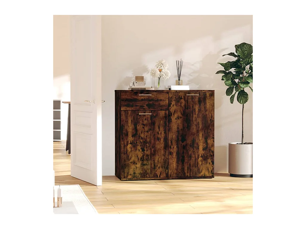 Buffet Chêne fumé 80x36x75 cm Bois d'ingénierie