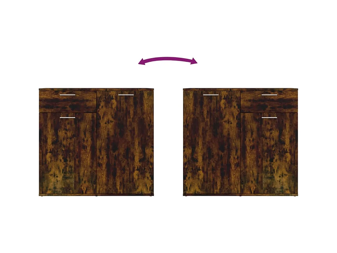 Buffet Chêne fumé 80x36x75 cm Bois d'ingénierie