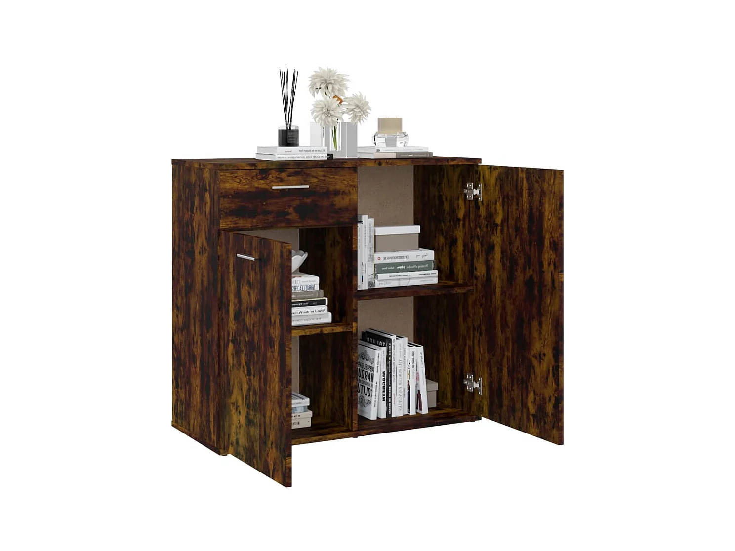 Buffet Chêne fumé 80x36x75 cm Bois d'ingénierie