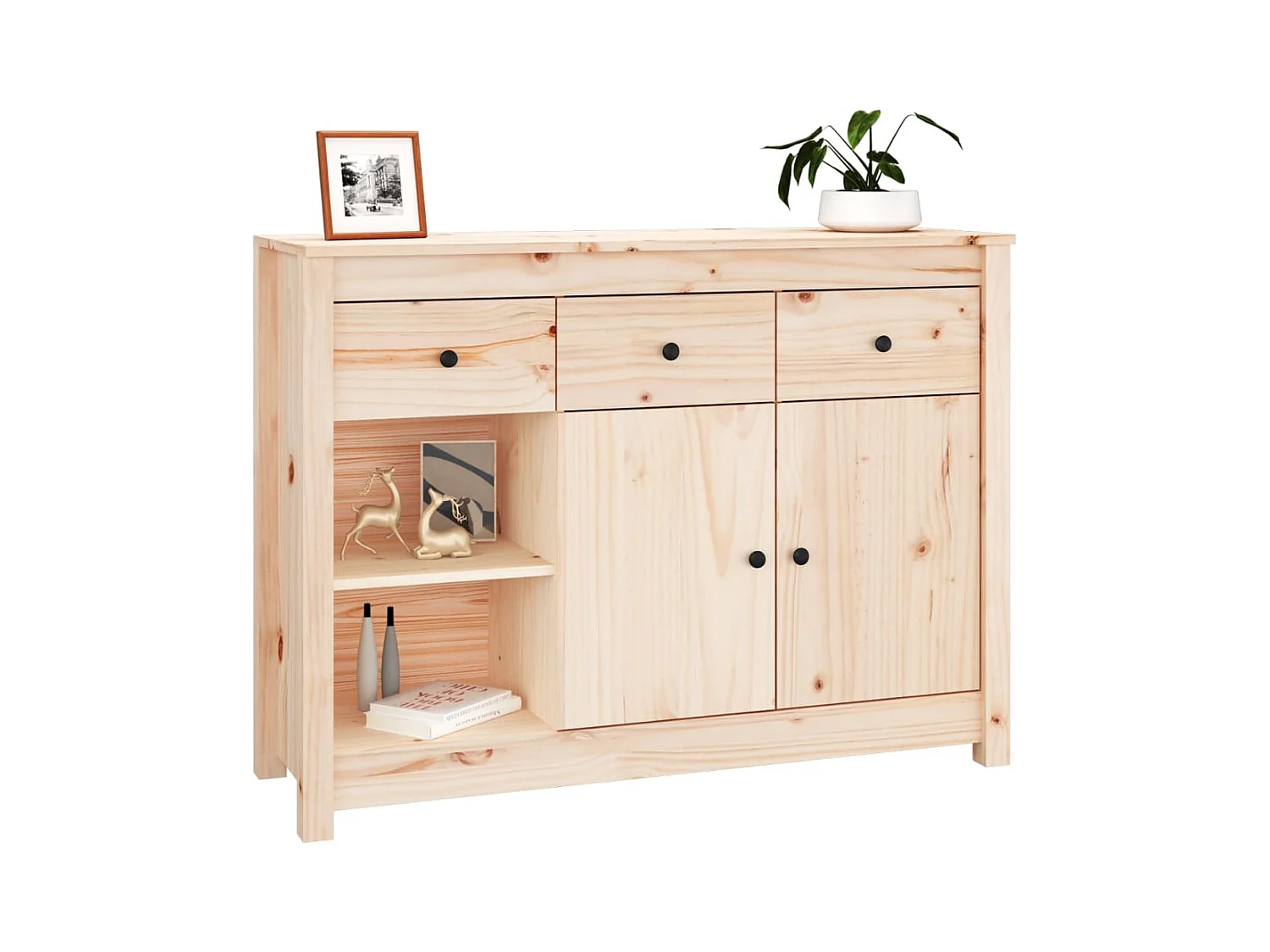 Buffet 100x35x74 cm Bois massif de pin