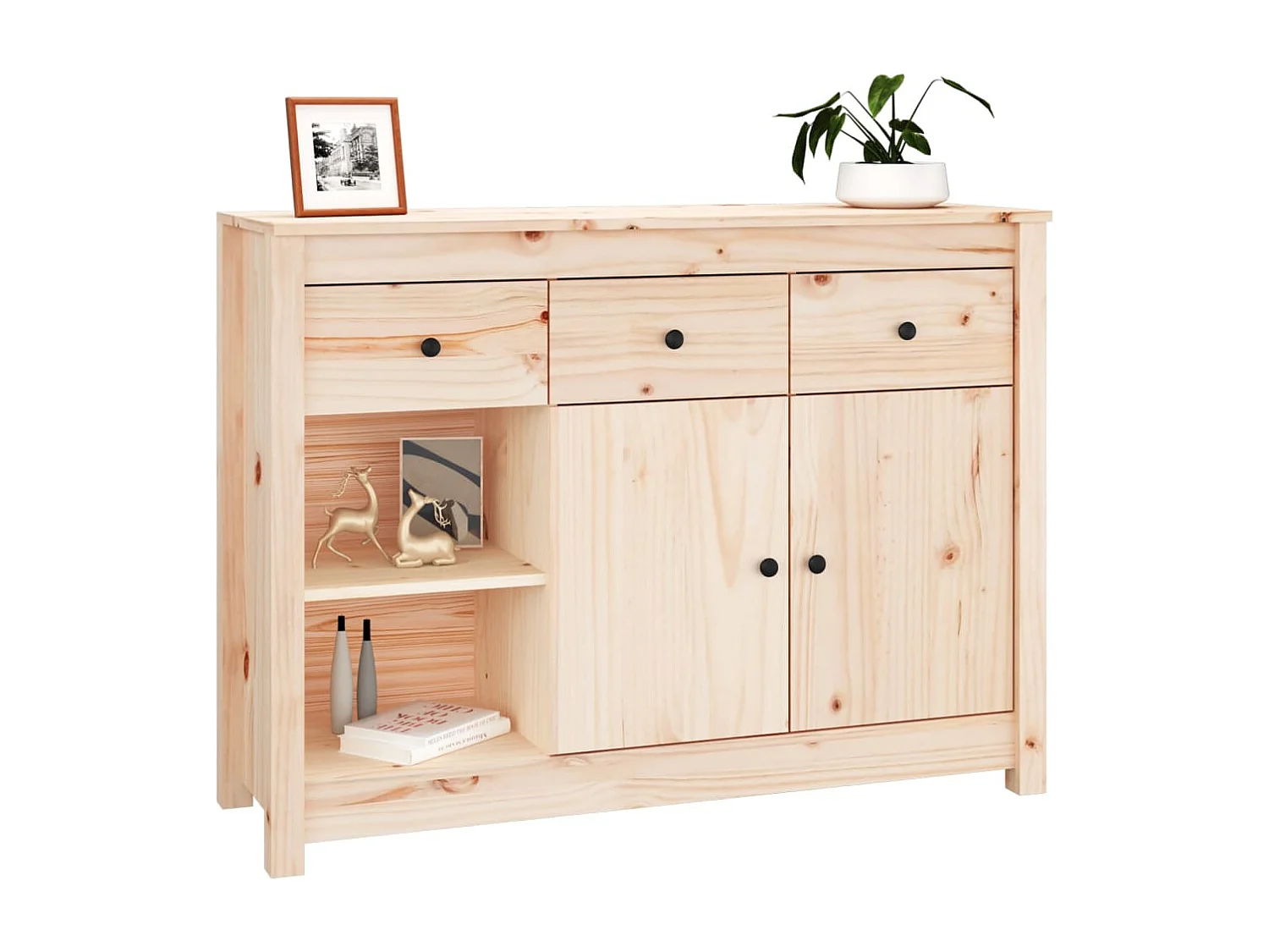Buffet 100x35x74 cm Bois massif de pin