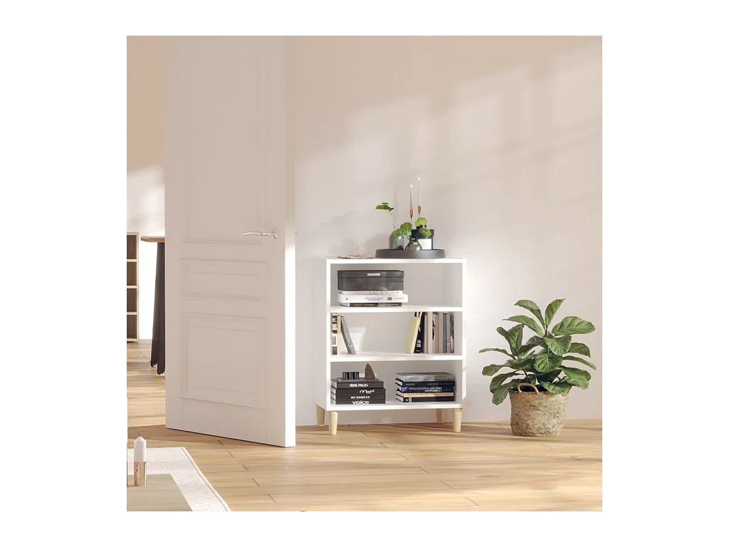 Credenza bianca 57x35x70 cm in legno ingegnerizzato