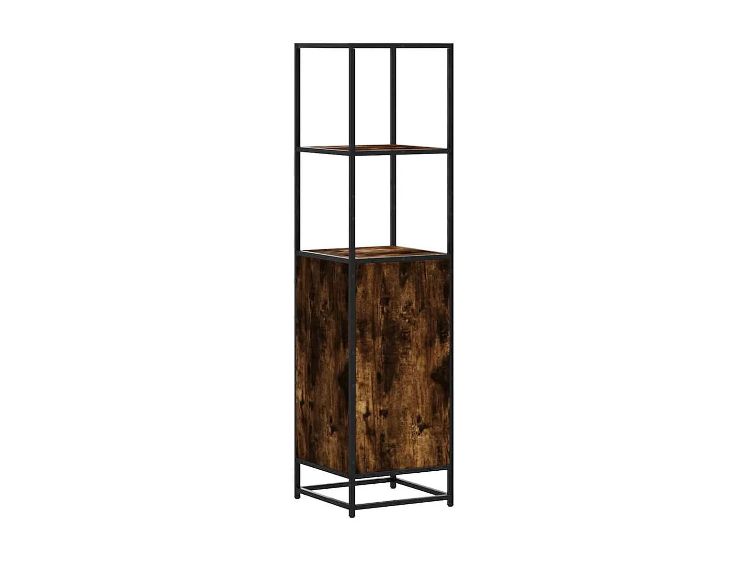 Buffet haut chêne fumé 35,5x35x139 cm bois d'ingénierie métal