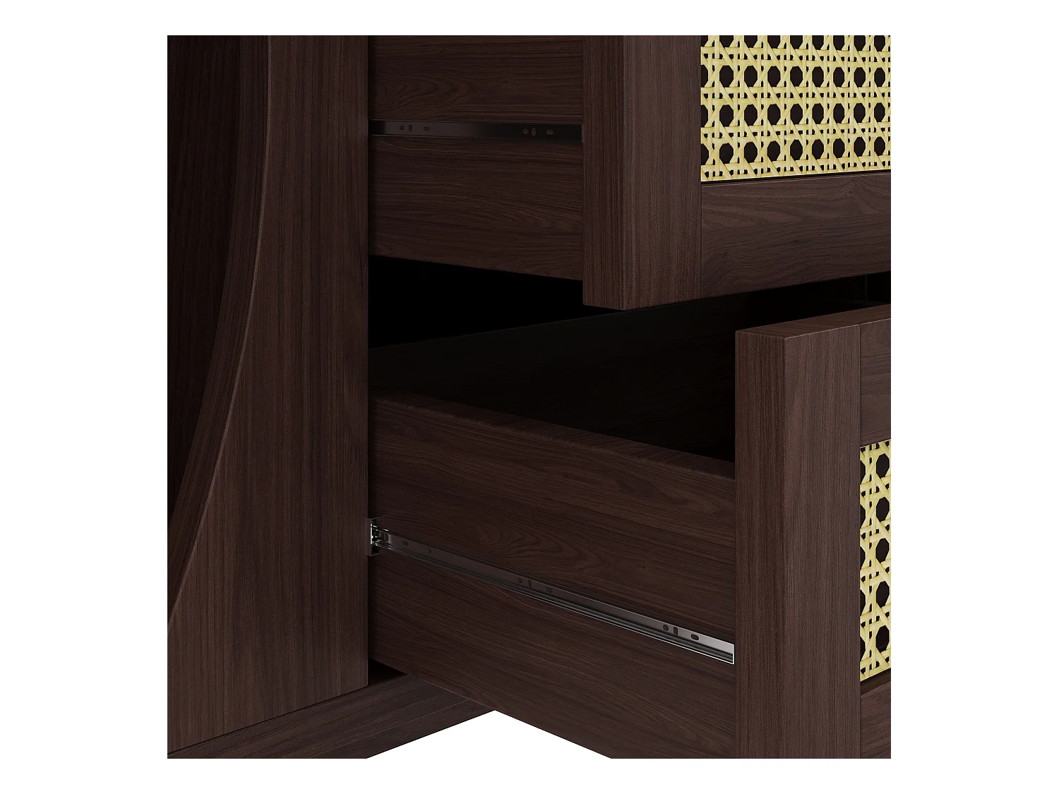 Buffet naturel Commode à portes coulissantes, étagères réglables 140,5 x 40 x 76 cm