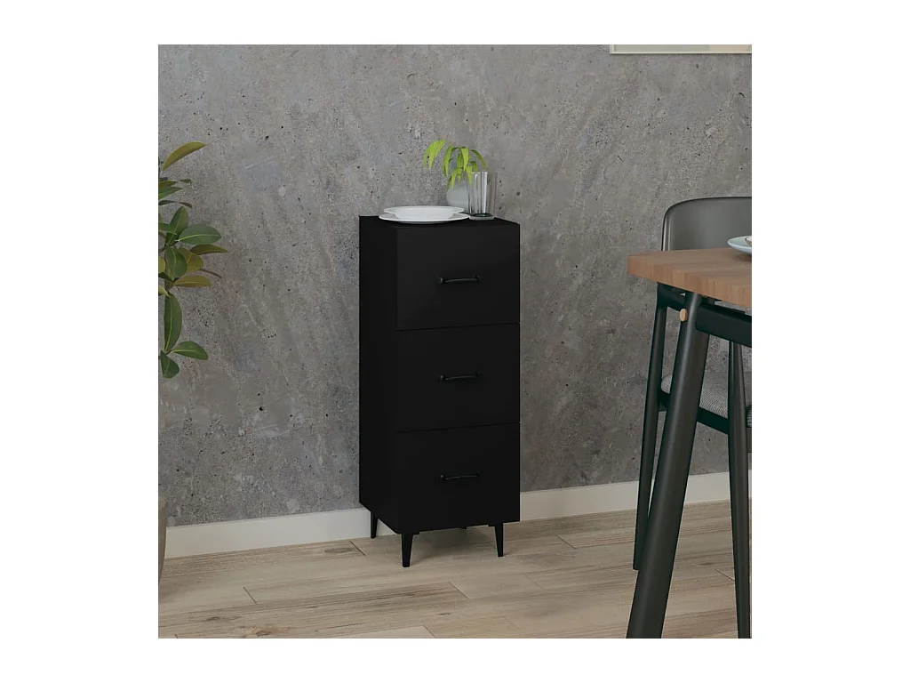 Credenza nera 34,5x34x90 cm in legno ingegnerizzato