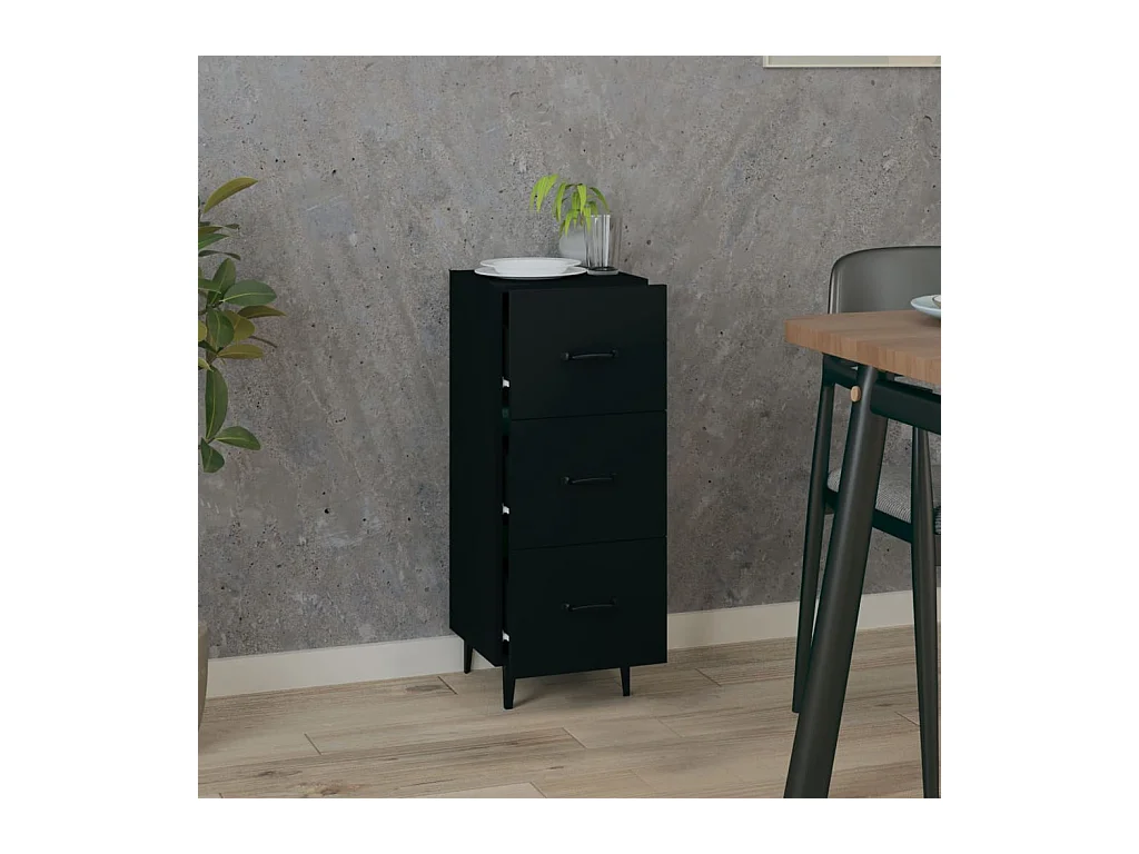 Credenza nera 34,5x34x90 cm in legno ingegnerizzato