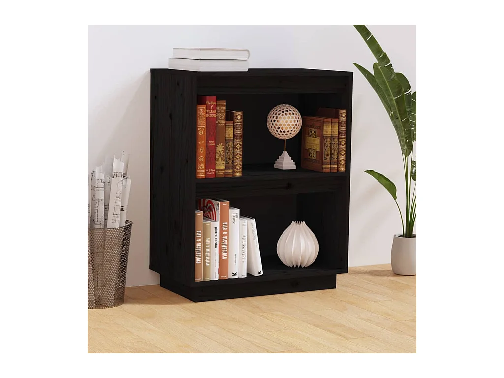 Armoire console Noir 60x34x75 cm Bois de pin solide