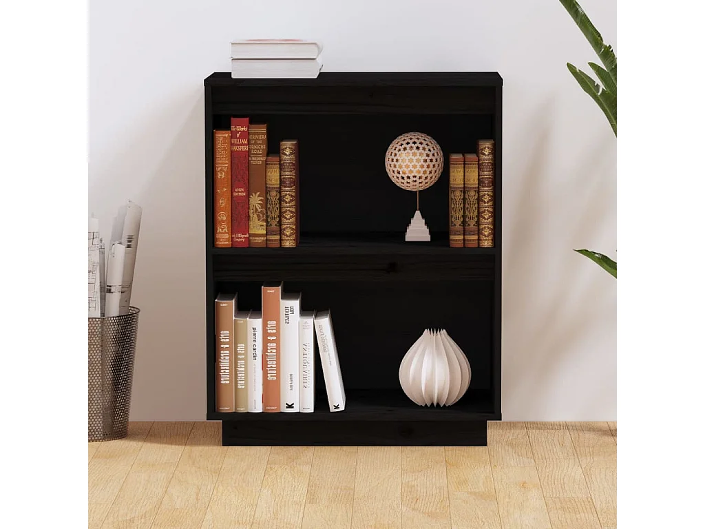 Armoire console Noir 60x34x75 cm Bois de pin solide