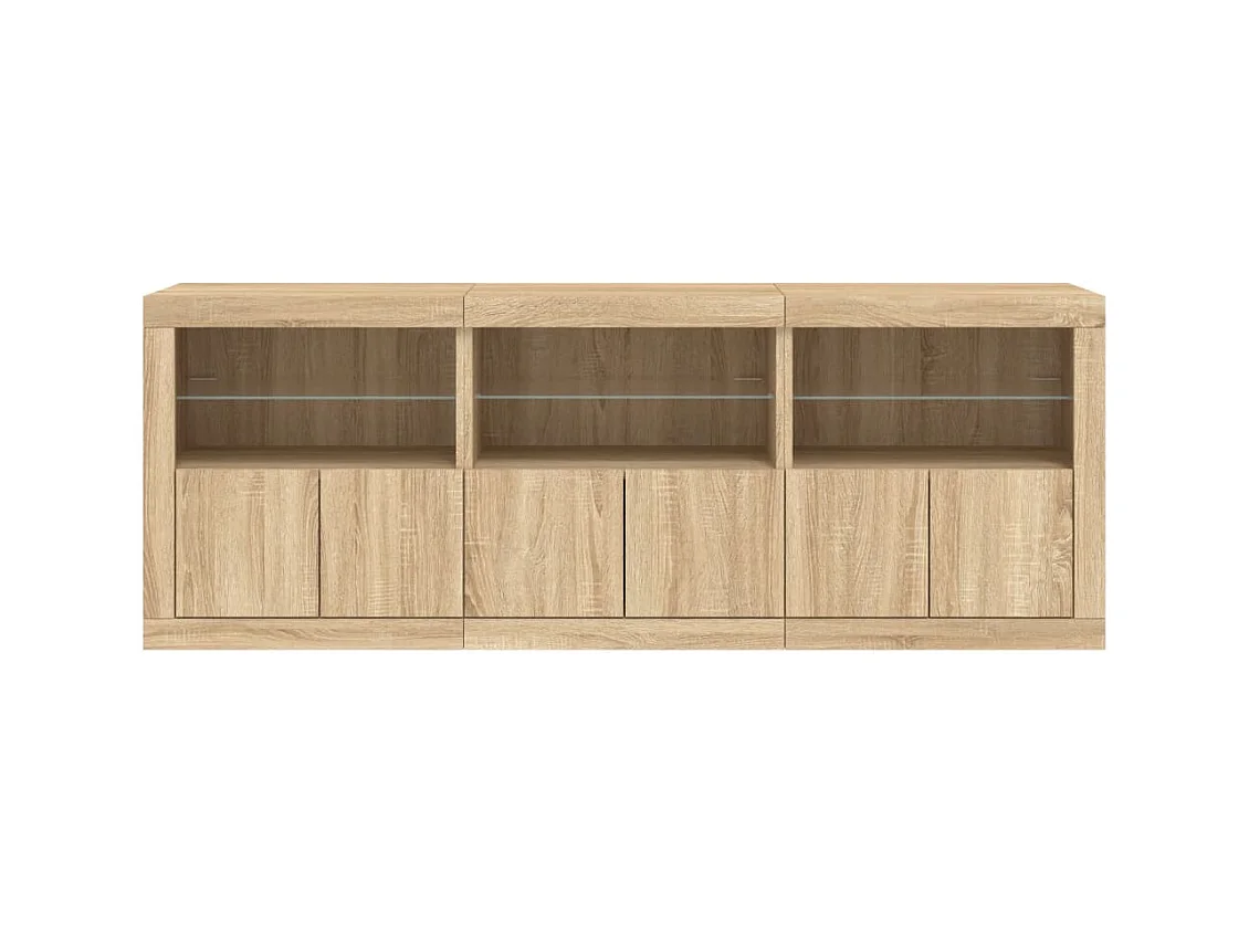 Buffet avec lumières LED chêne sonoma 181,5x37x67 cm